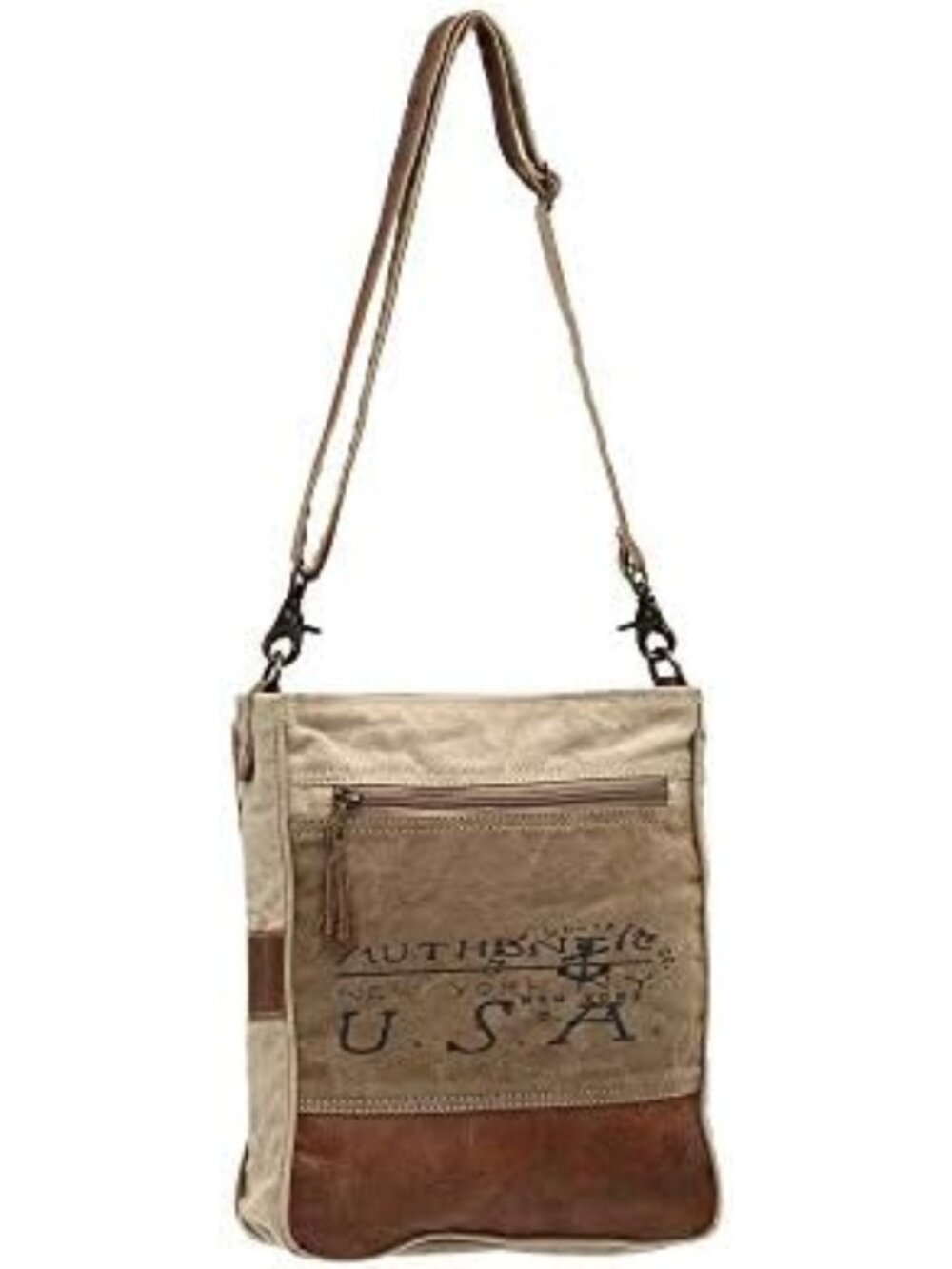 Stylish Western Canvas Purse for Women - Genuine Leather Accents & Vintage - Picture 3 of 4